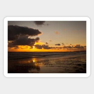 Winter sunrise off the coast of Northumberland Sticker